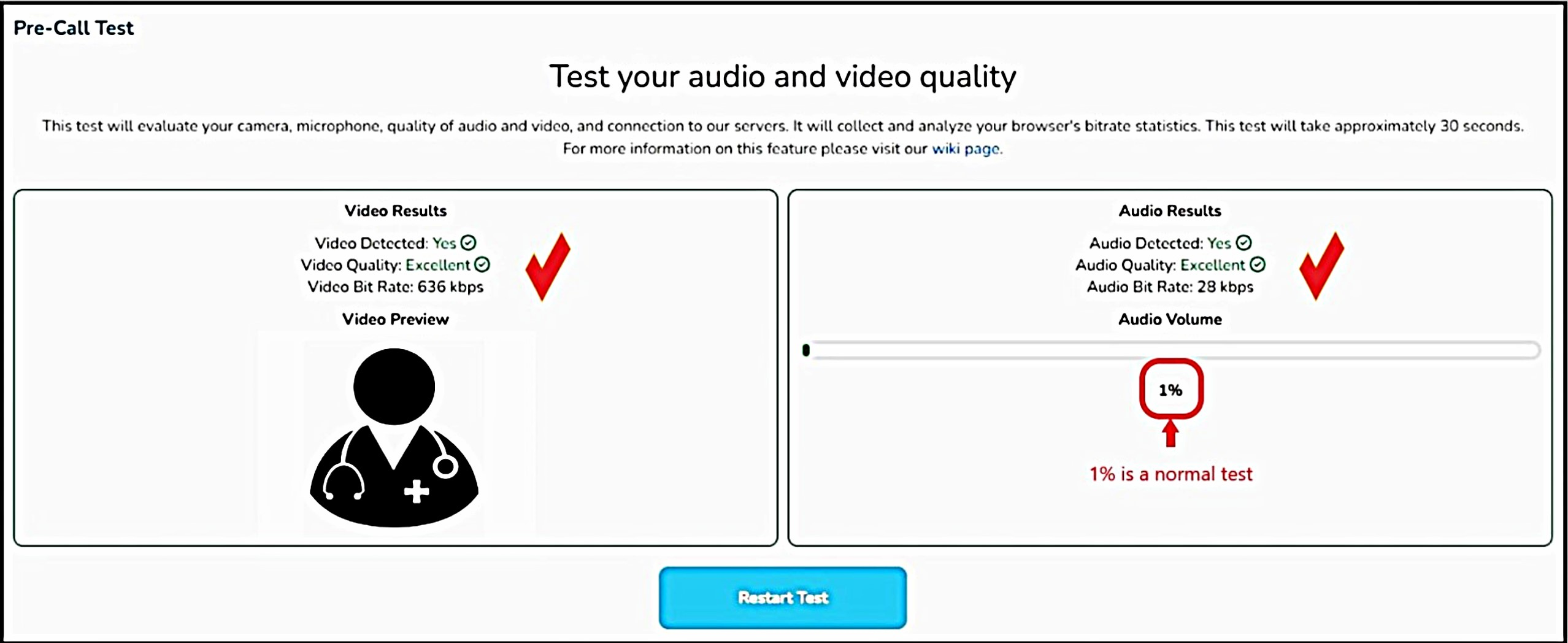 Pre-Call Test' - Test Your Audio/Video Quality &amp; Connectivity – SK 